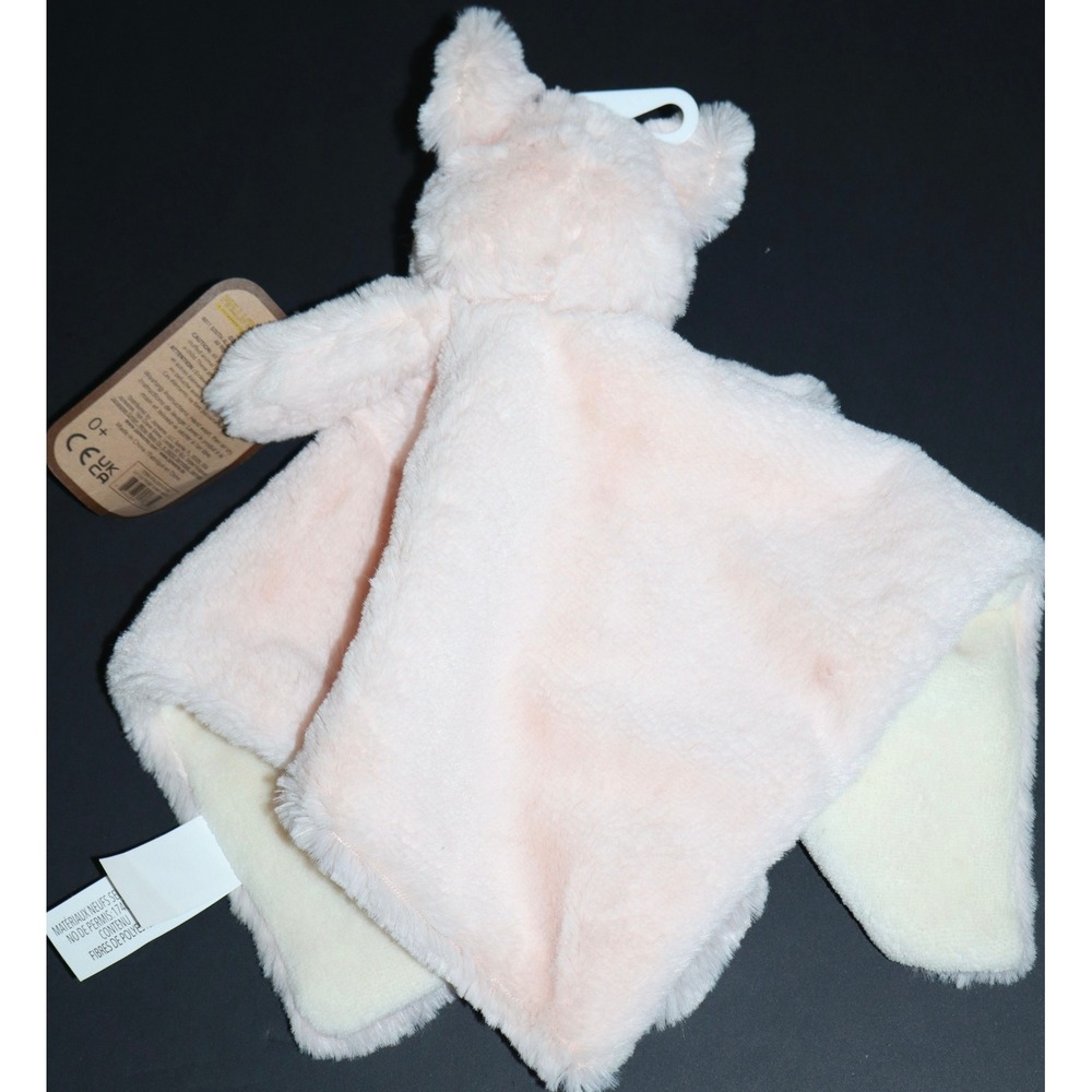 Kellytoy K. Luxe Pink Pig Security Blanket Lovey Plush Faux Fur Rattle 14x14 NWT - Picture 4 of 13